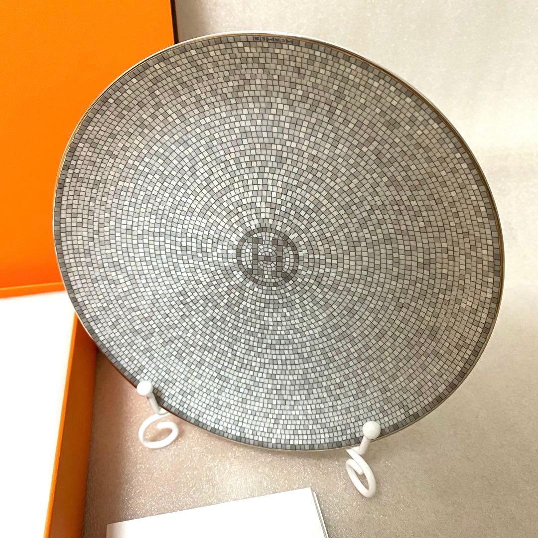 HERMES エルメス モザイク 24 プラチナ パンプレート 2枚 新品 皿