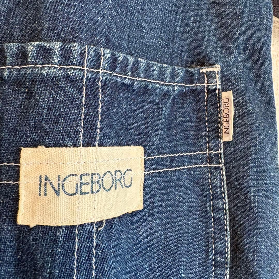 インゲボルグ INGEBORG デニム ジャンパースカート ノースリーブ リボン