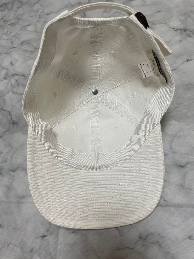 JIMMY CHOO ホワイトベースボールキャップ