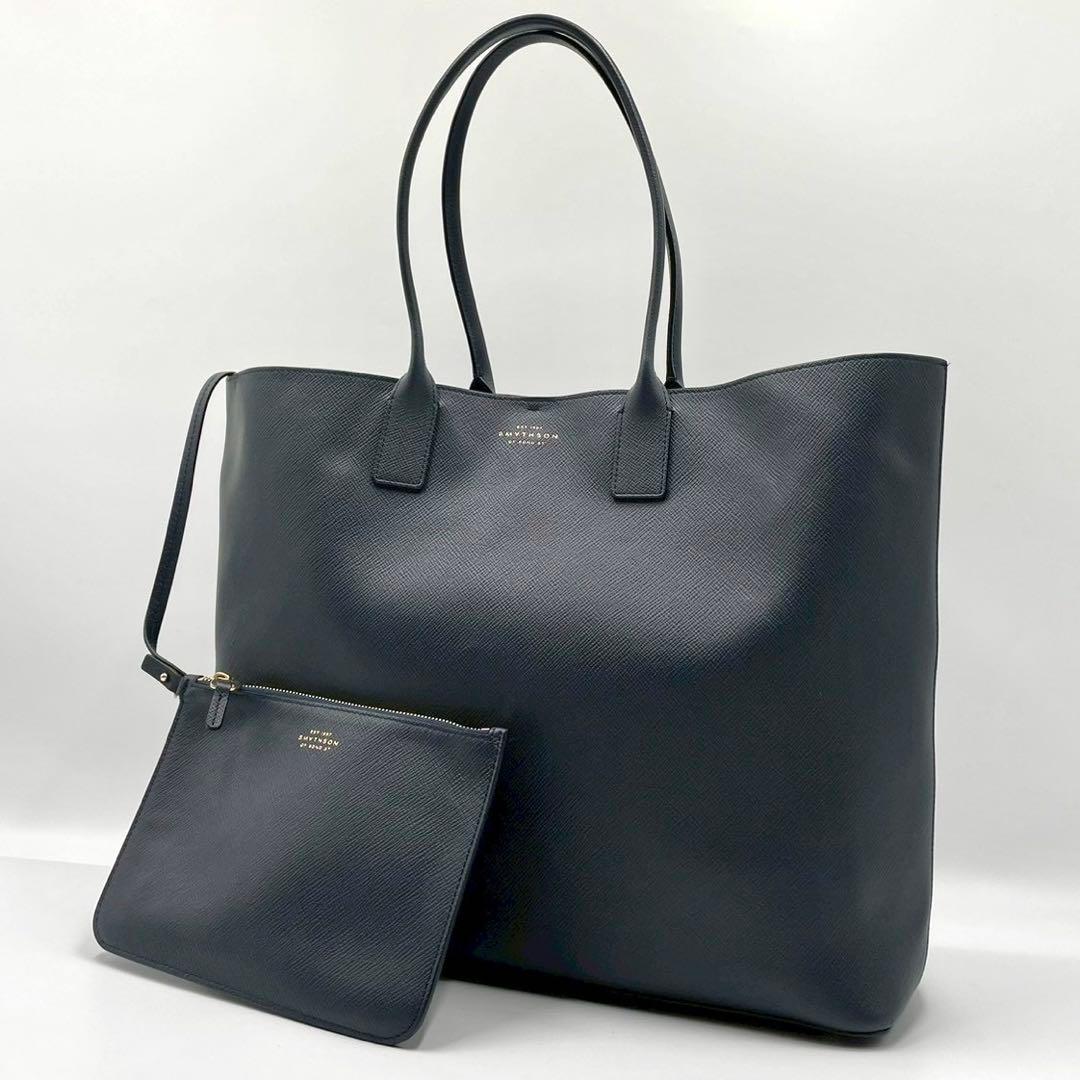 【極美品】Smuthon スマイソン トートバッグ ネイビー オールレザー 紺