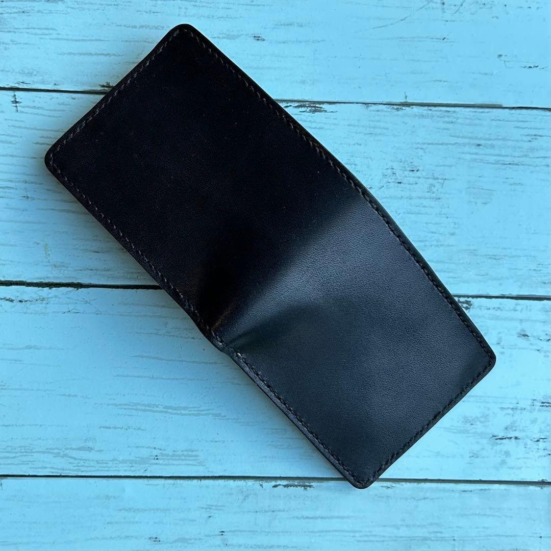 栃木レザー　二つ折り財布　コンパクトウォレット　本革　牛革　ハンドメイド