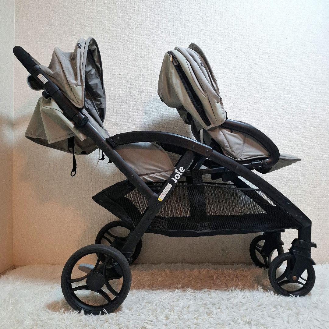 【全国一律送料無料】joie エヴァライトデュオ 二人乗りベビーカー グレー