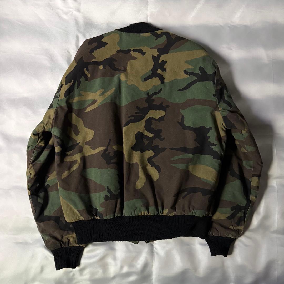 希少 80s vintage USA製 カモ柄 MA-1 ブルゾン 短丈