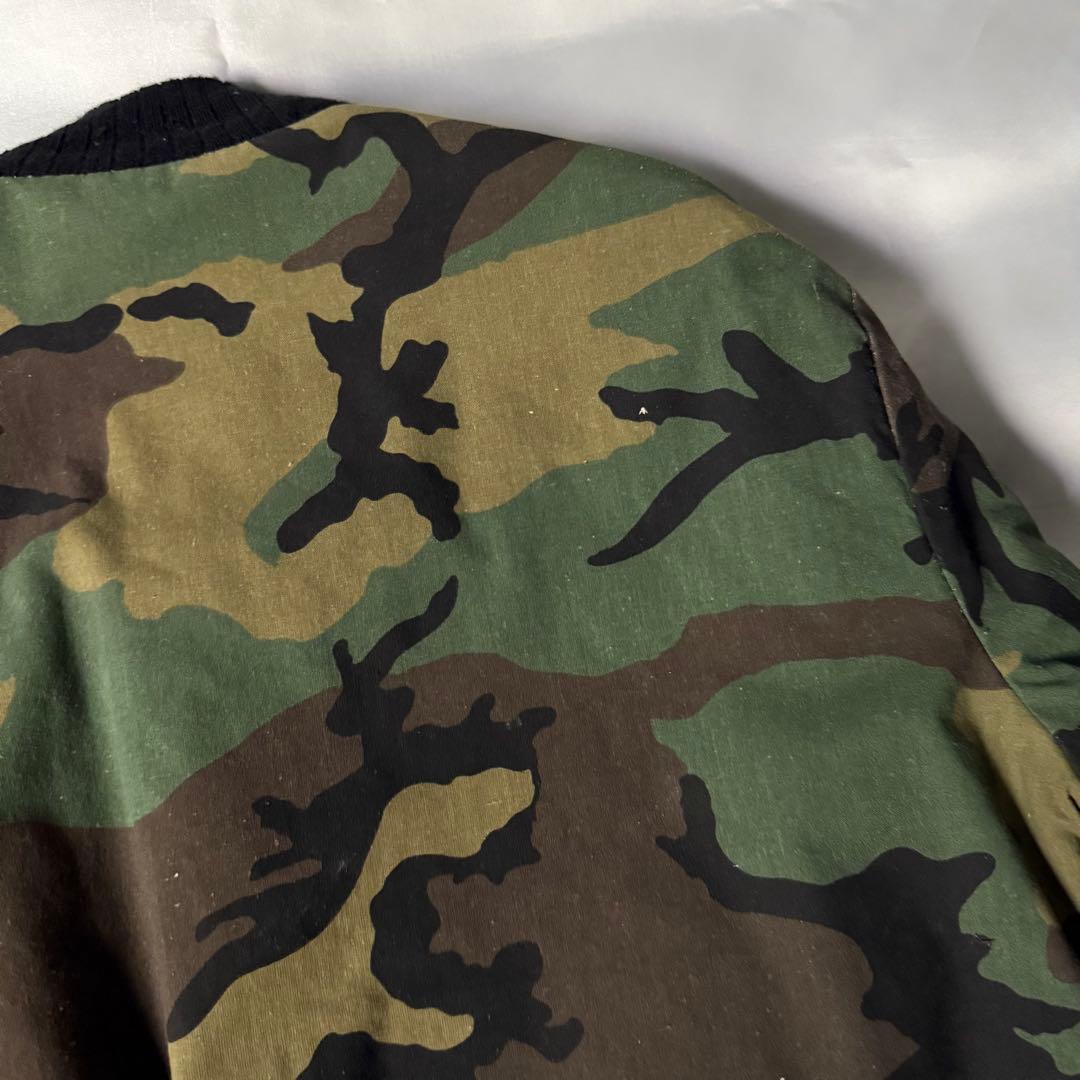 希少 80s vintage USA製 カモ柄 MA-1 ブルゾン 短丈