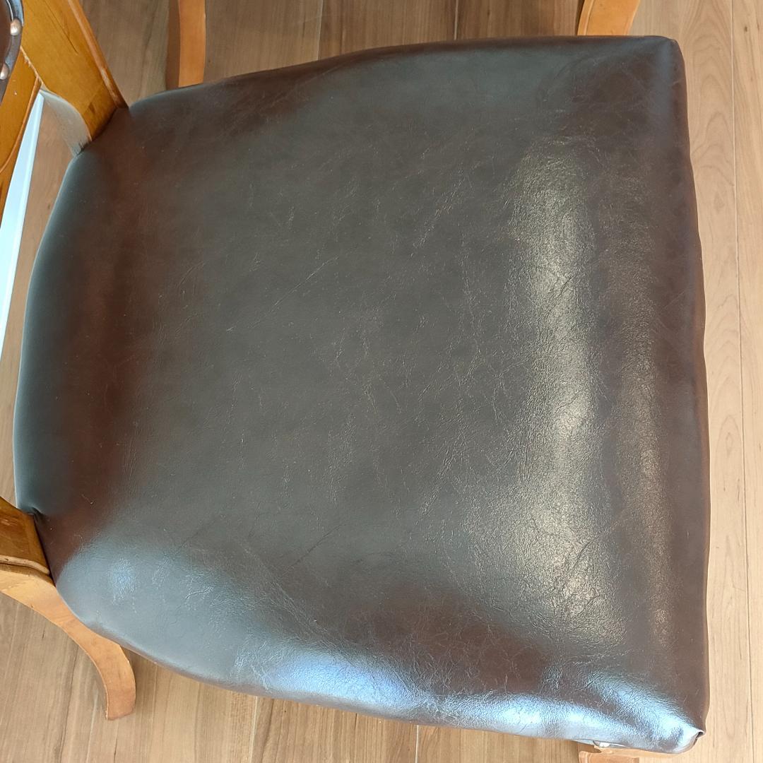 アンティーク　レザーチェア　合皮　ダイニングチェア　2脚セット②