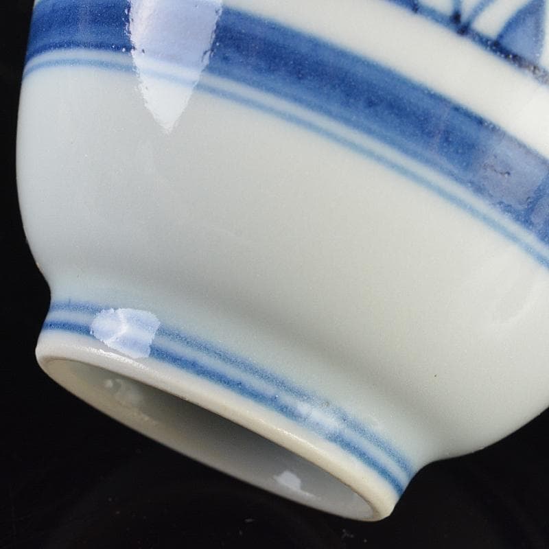 煎茶道具　京焼　清水焼　平安　瑞泉造　青華　煎茶碗　五客　共箱　V　R7223