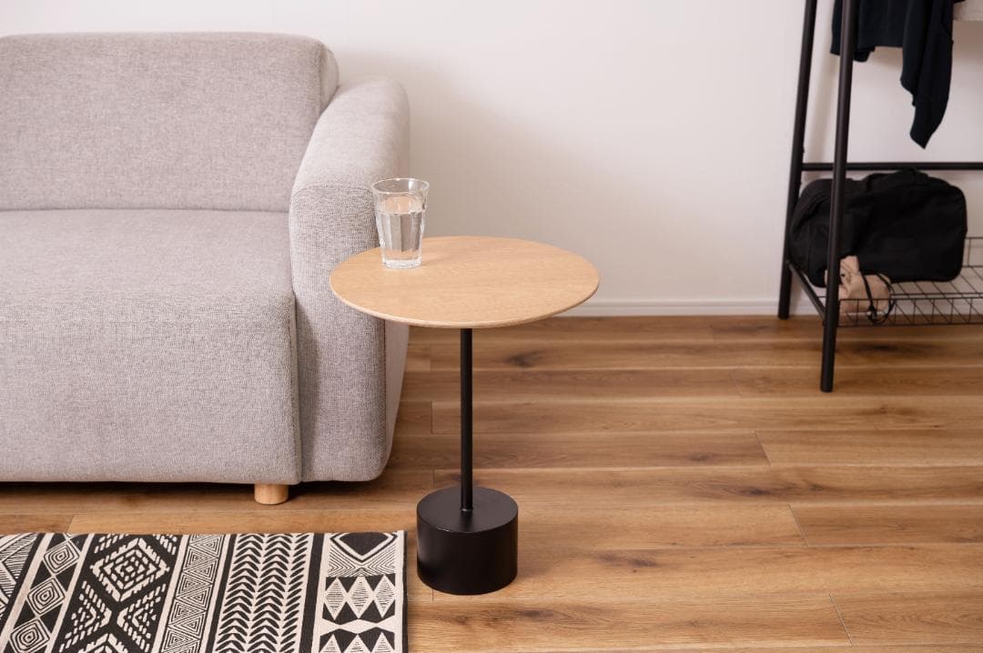 天然 木製 サイドテーブル 丸 おしゃれ 上品 北欧 HIT-231 N01