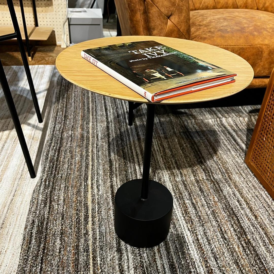 天然 木製 サイドテーブル 丸 おしゃれ 上品 北欧 HIT-231 N01