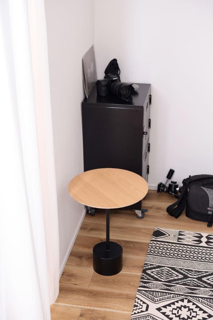 天然 木製 サイドテーブル 丸 おしゃれ 上品 北欧 HIT-231 N01