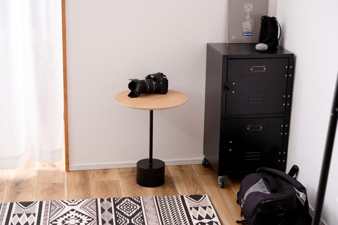 天然 木製 サイドテーブル 丸 おしゃれ 上品 北欧 HIT-231 N01