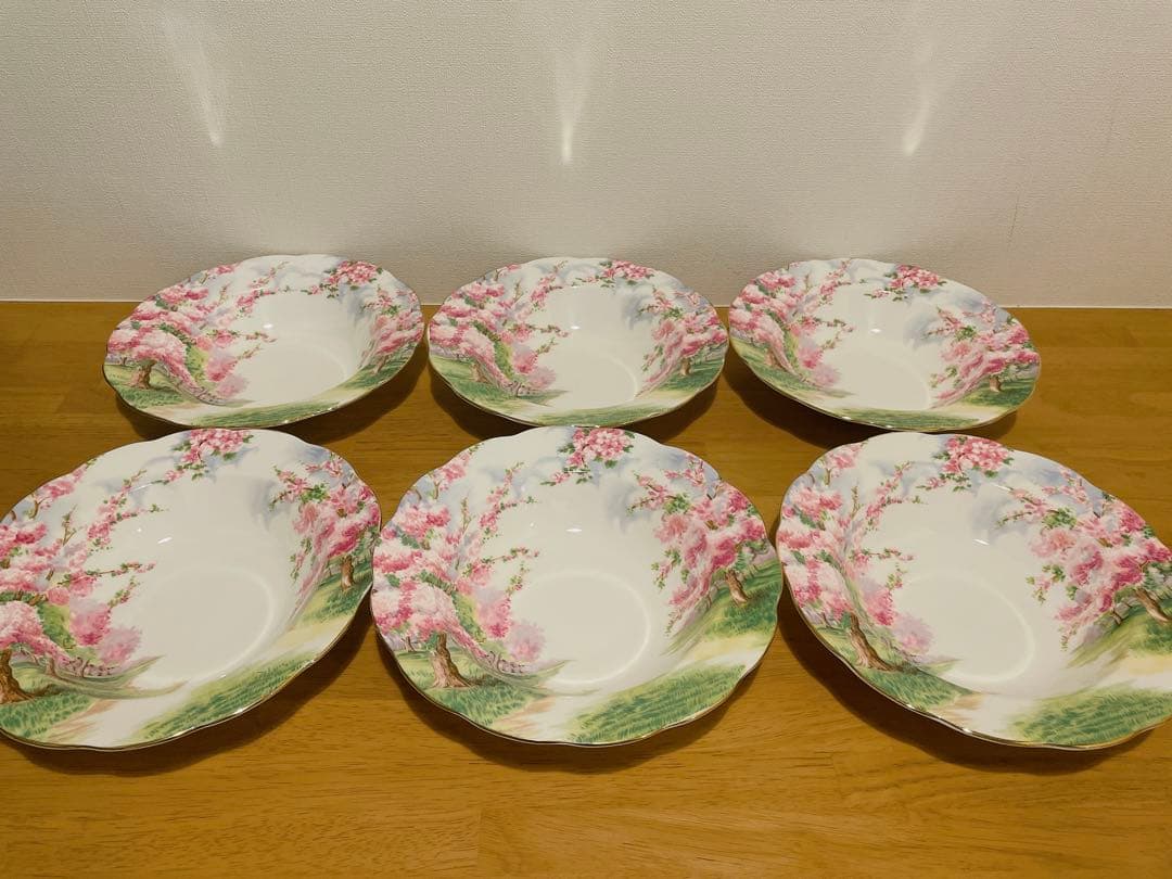 年末セール中【レア美品】ロイヤルアルバート ブロッサムタイム★リムスープ皿★5枚
