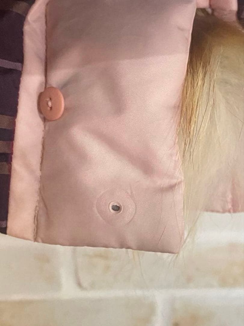 バーバリー　Burberry ダウン　ベスト　ファー　ピンク　ノバチェック