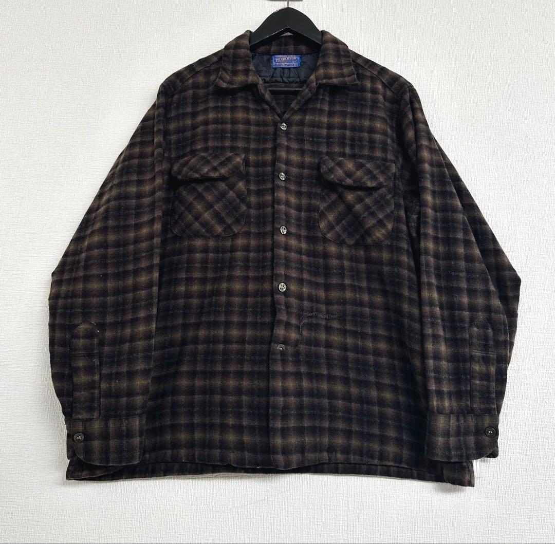 超スペシャル 60s ペンドルトン オンブレ チェック シャツ L ブラウン