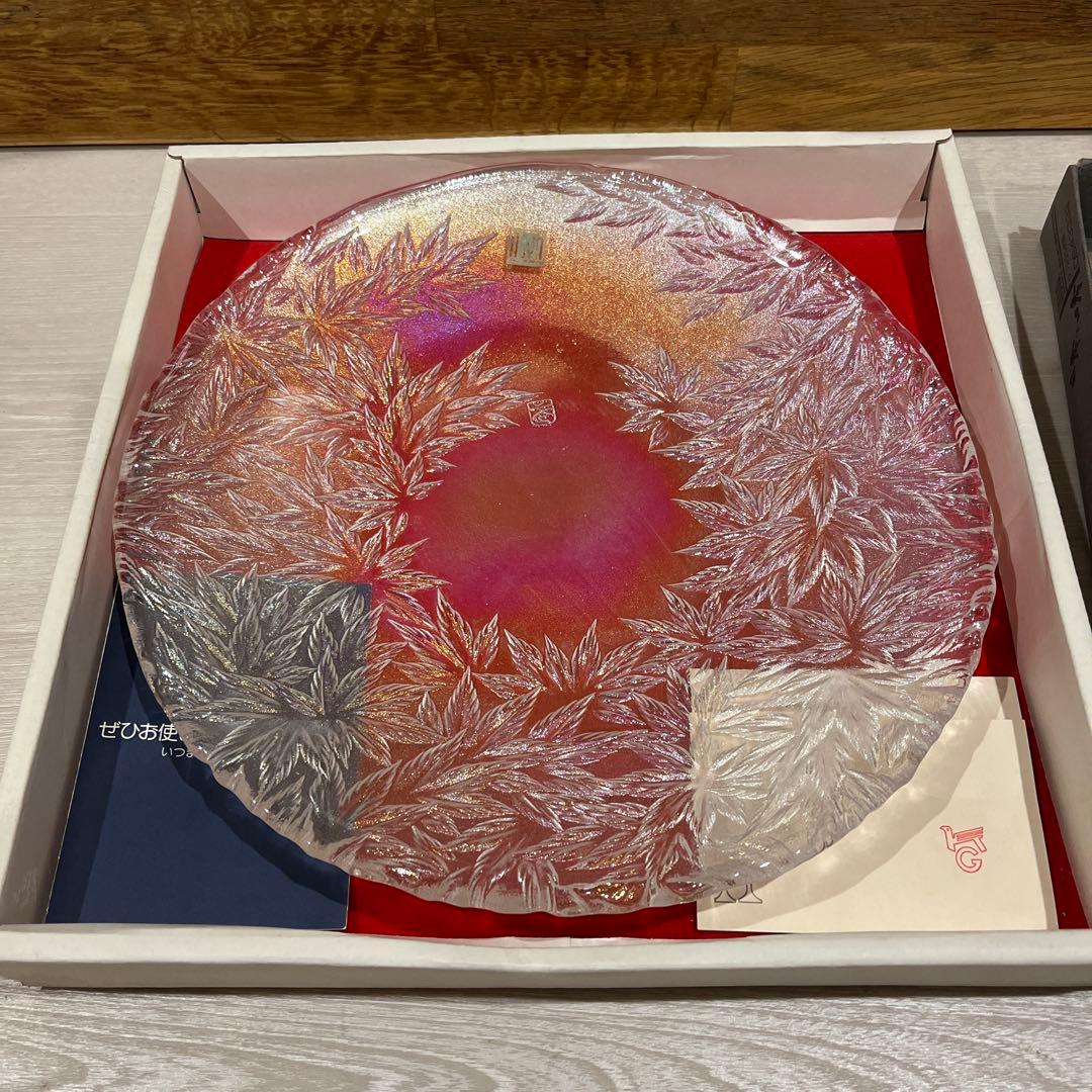 大皿　ガラス皿　クリスタルガラス皿