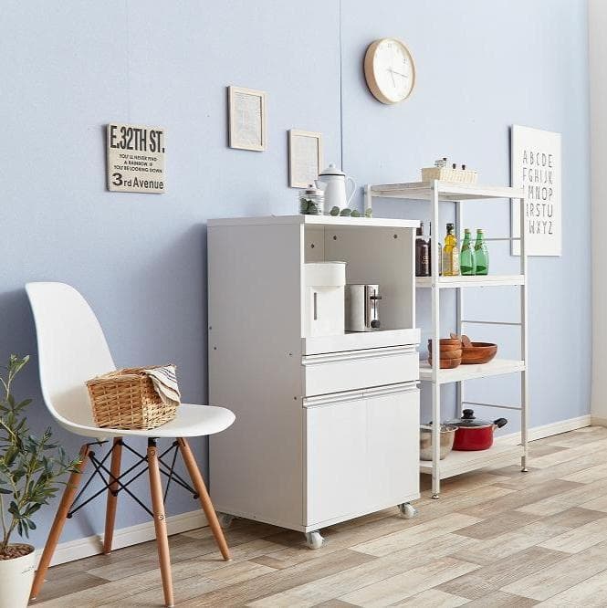 《新品・送料無料》レンジ台 キャスター付き 54cm