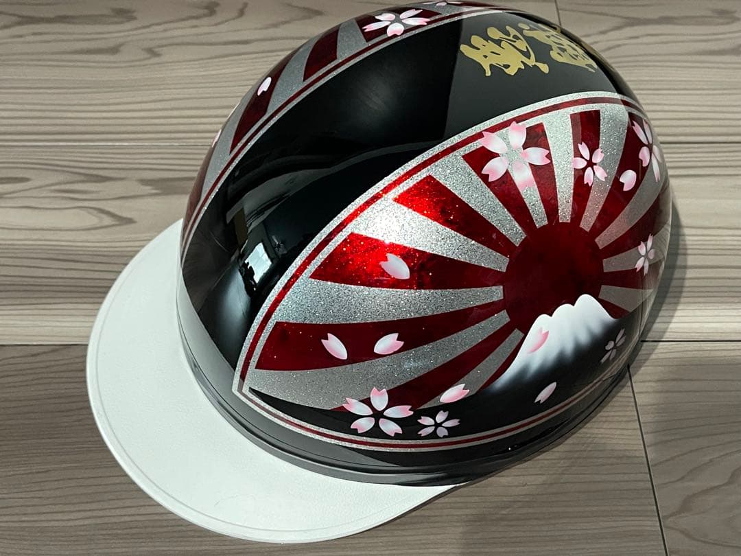 富士日章 コルク半 ヘルメット 旧車會 暴走族 三段シート