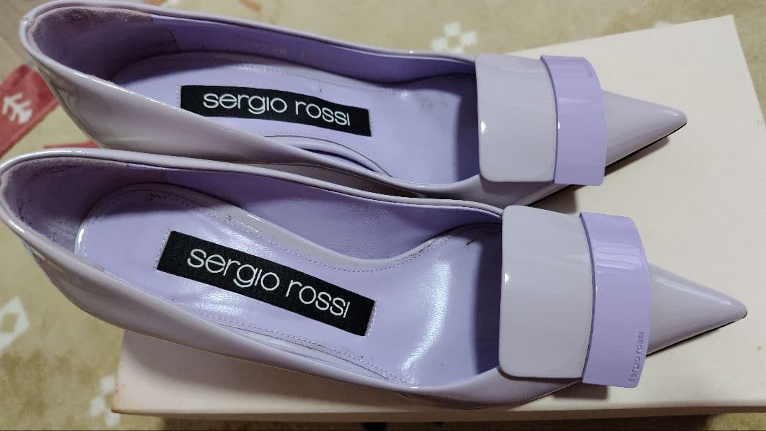 sergio rossi ラベンダーポインテッドトゥハイヒール
