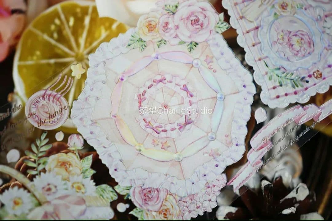 海外 マステ 装飾 少女的野餐 虹光 PET マスキング テープ 切り売り