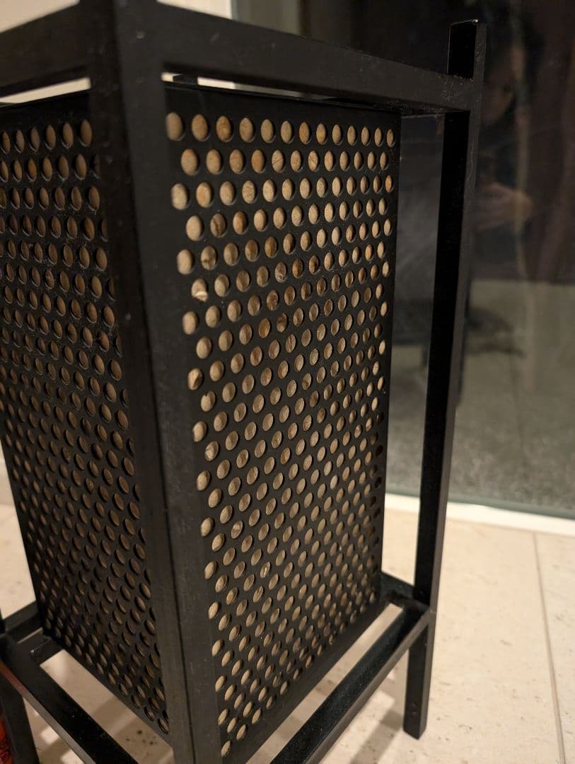 鉄製　行灯　間接証明 インテリア　和紙　灯り　黒　鉄　フロアライト　古民家