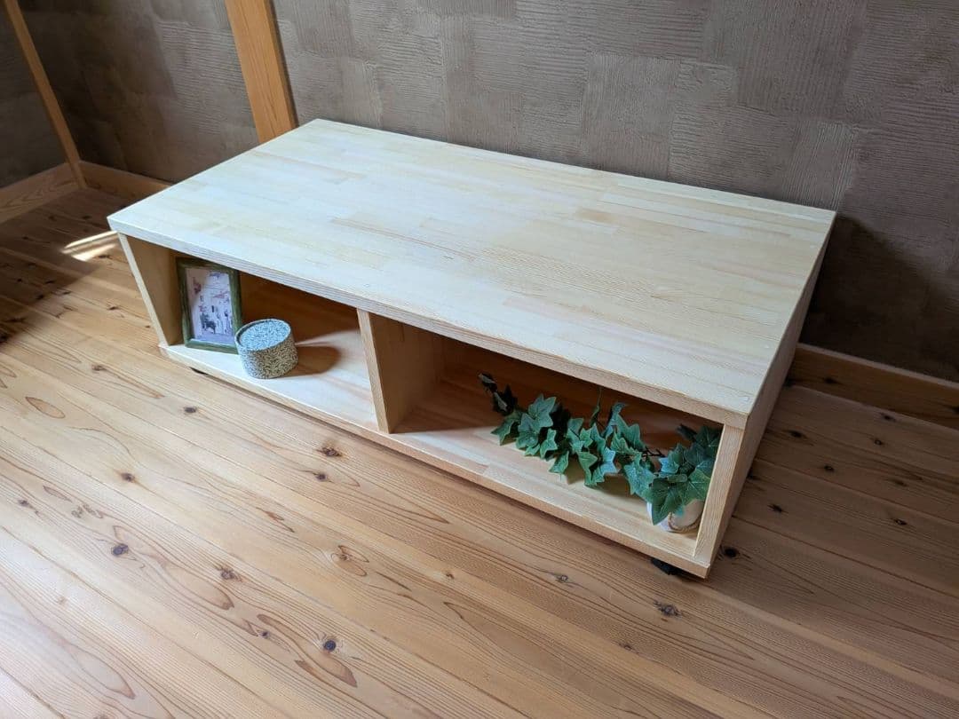 【送料無料】天然木　赤松集成材　キャスター付きテレビ台　水槽台　飾り棚　飼育台