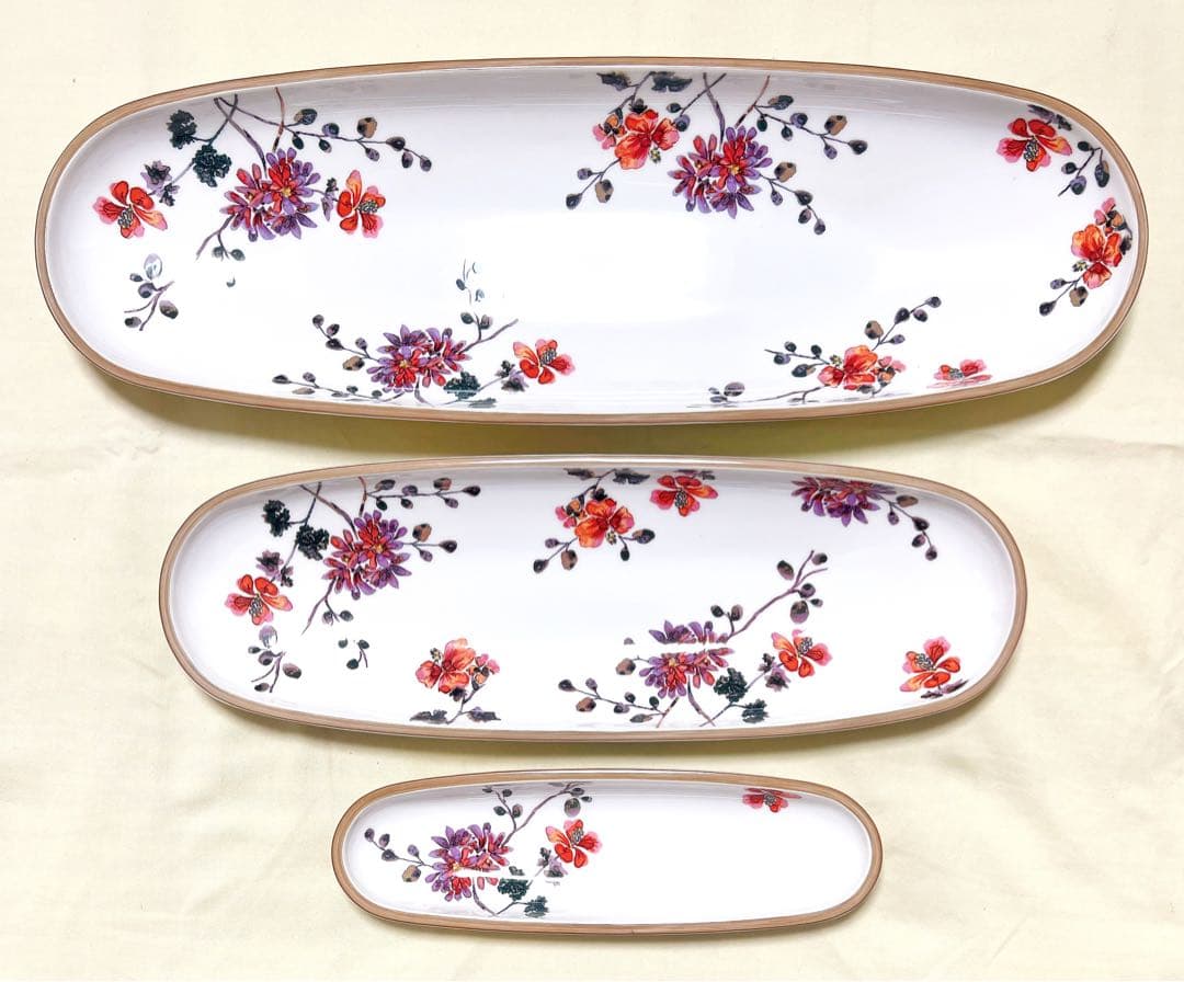 ドイツ製　Villeroy&Boch　オーバル鉢　多用途トレイ大中小3個　廃盤品