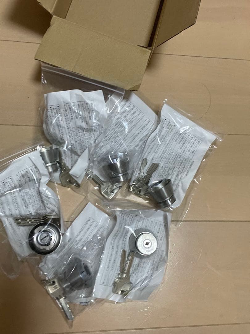 MIWAロック　LA錠　シリンダーと小鍵3本 6セット