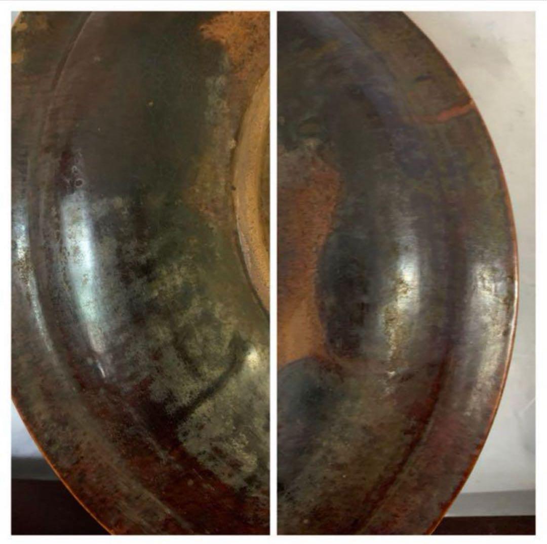 中国古美術/漢時代ニ彩鹿の図皿/絵皿