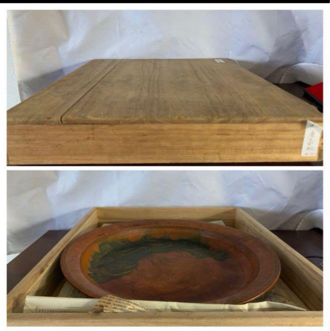 中国古美術/漢時代ニ彩鹿の図皿/絵皿