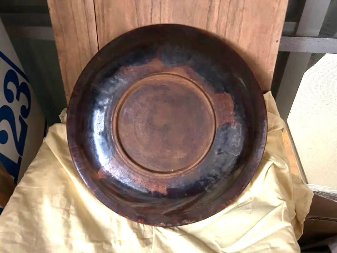 中国古美術/漢時代ニ彩鹿の図皿/絵皿