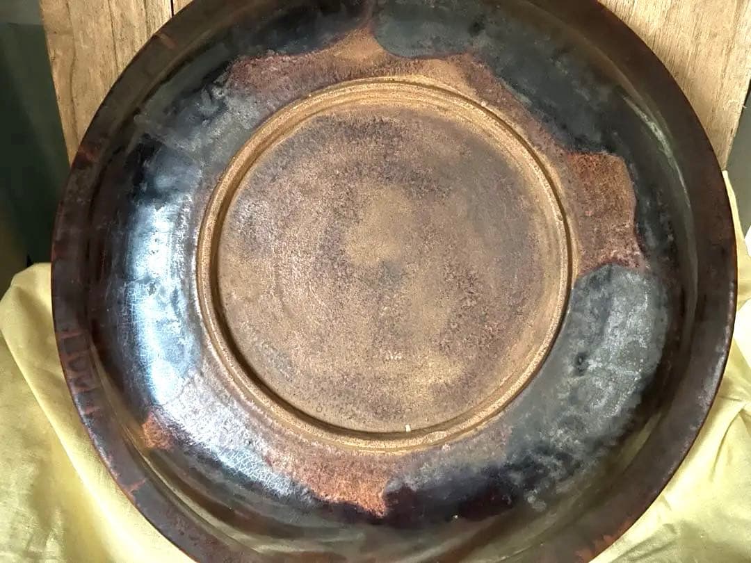 中国古美術/漢時代ニ彩鹿の図皿/絵皿