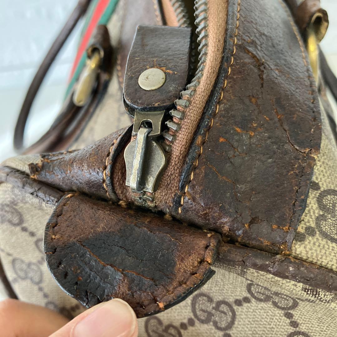 GUCCI　オールドグッチ　ミニボストンバッグ　シェリーライン　PVC　1906