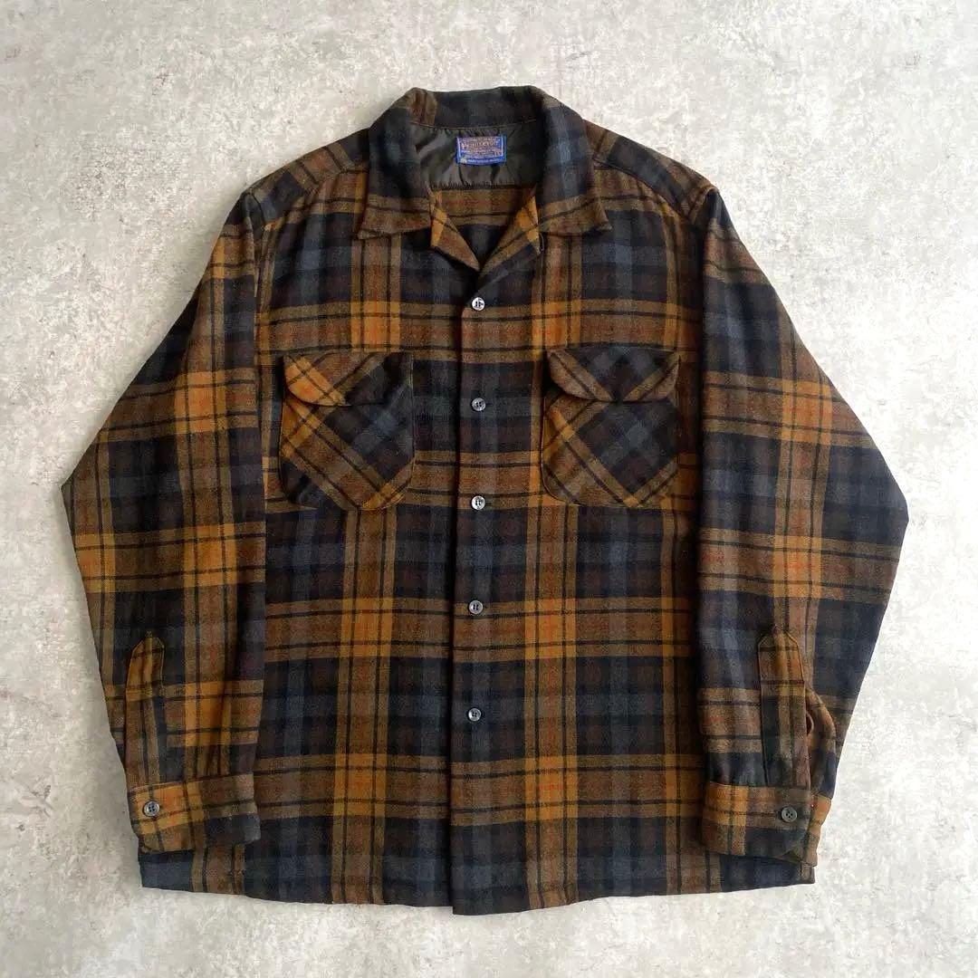 ド渋 60s 70s ペンドルトン ウール オンブレ ボードシャツ USA製 L