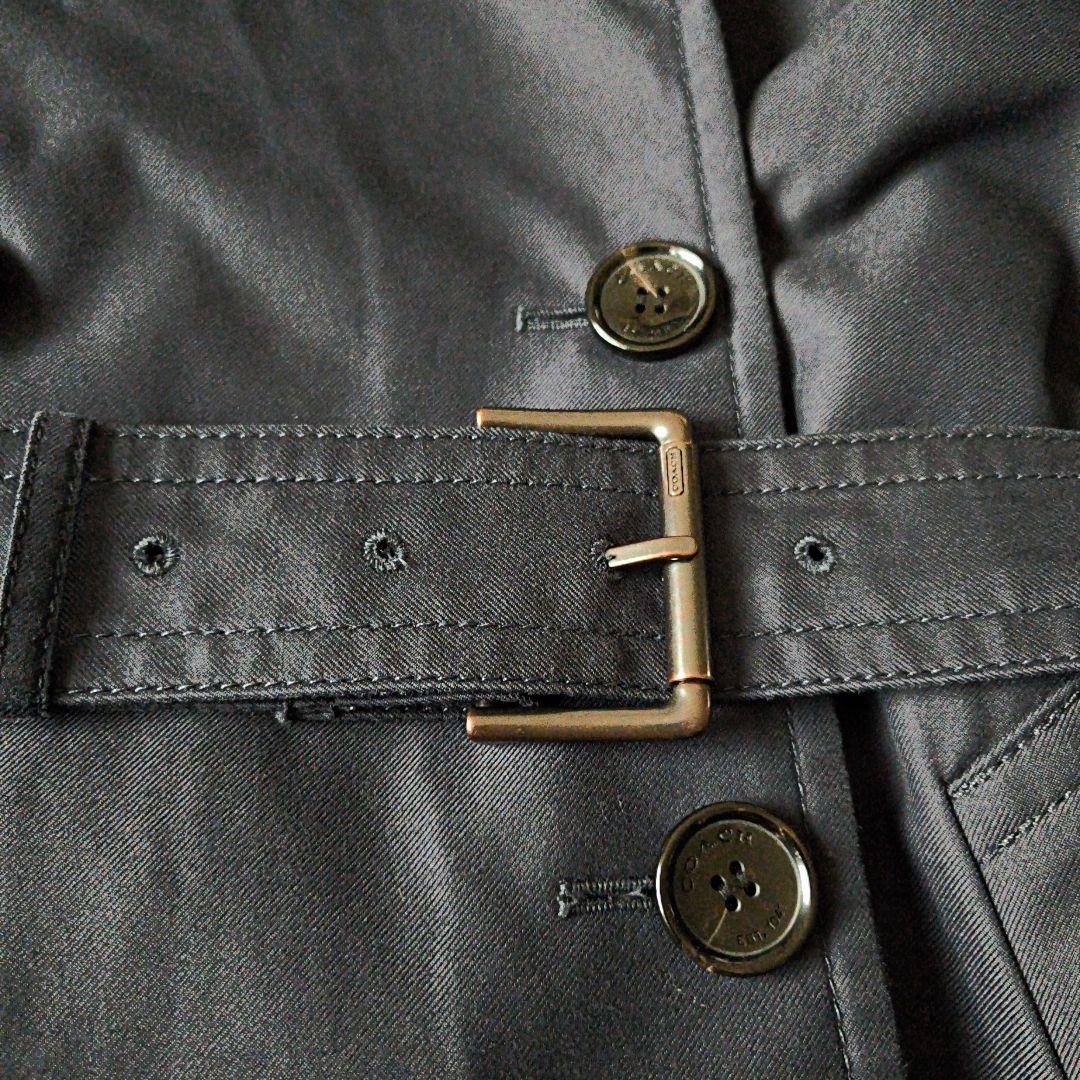 美品✨COACH ショートトレンチコート ダブルブレスト ベルト付 ネイビーM