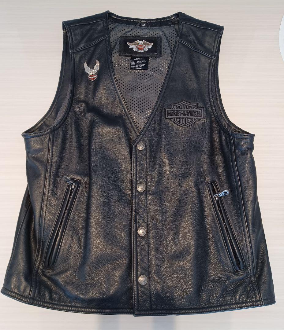 【希少 美品】ハーレーダビッドソン　ライダースジャケット スカルレザーベスト
