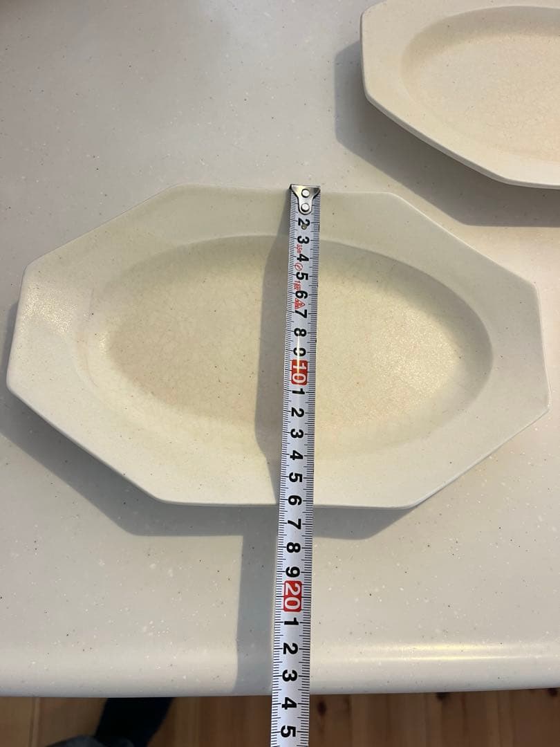 岡田直人　八角形クリーム色皿3枚セット