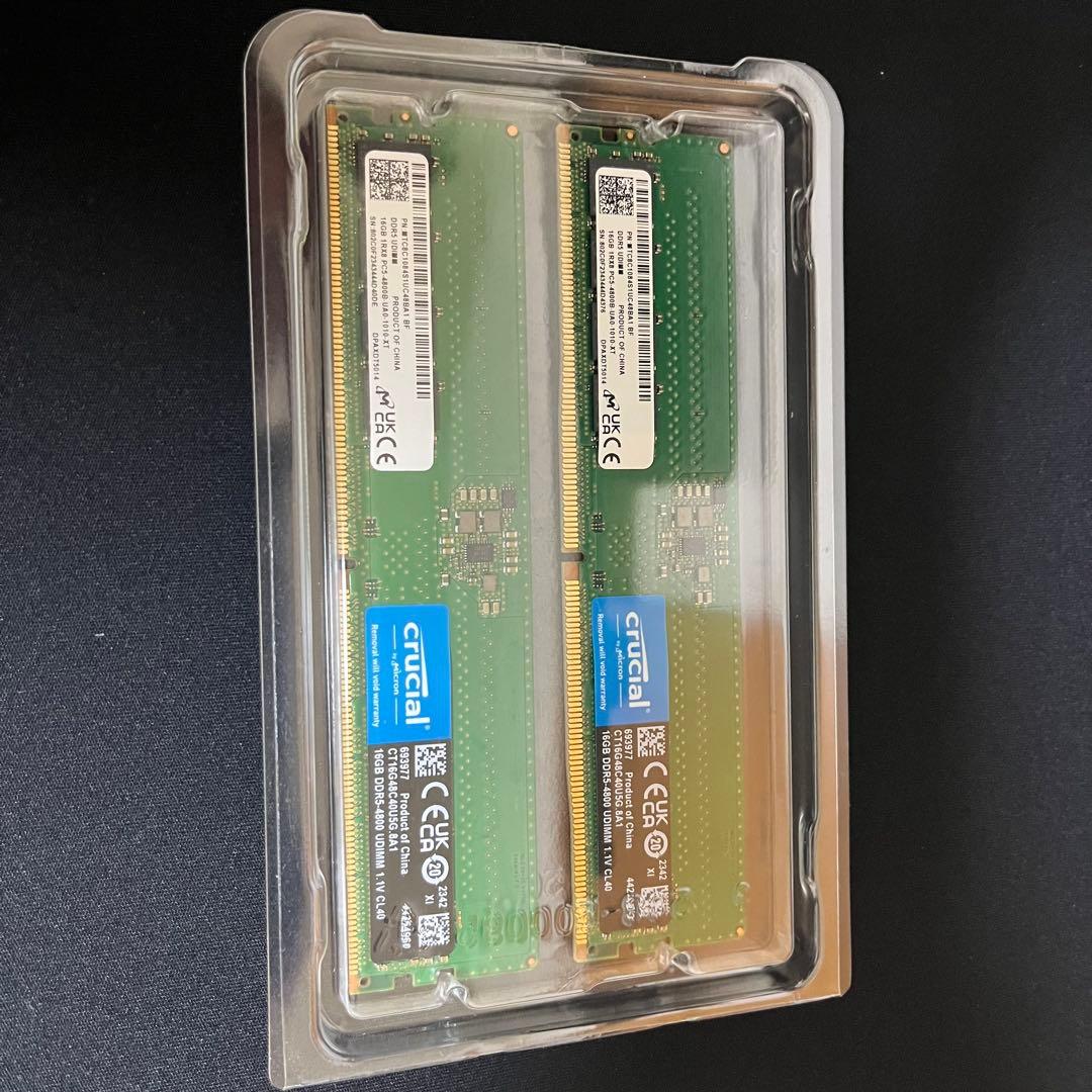 Crucial 8GB DDR5 4800メモリ 2枚セット