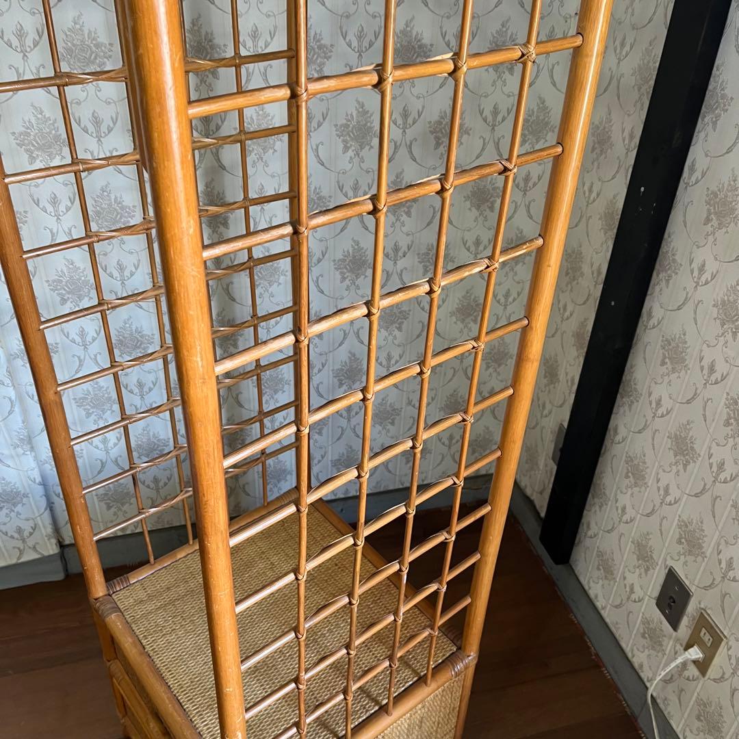 【アンティーク】籐 アーチ型 ラタンハンガーラック 引き出し付き 古道具 古民家