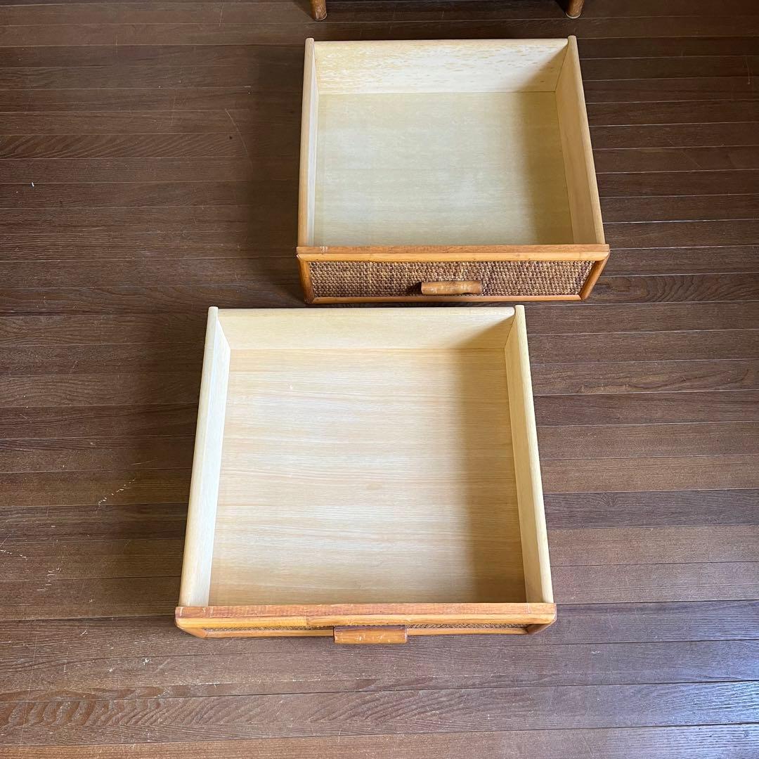 【アンティーク】籐 アーチ型 ラタンハンガーラック 引き出し付き 古道具 古民家