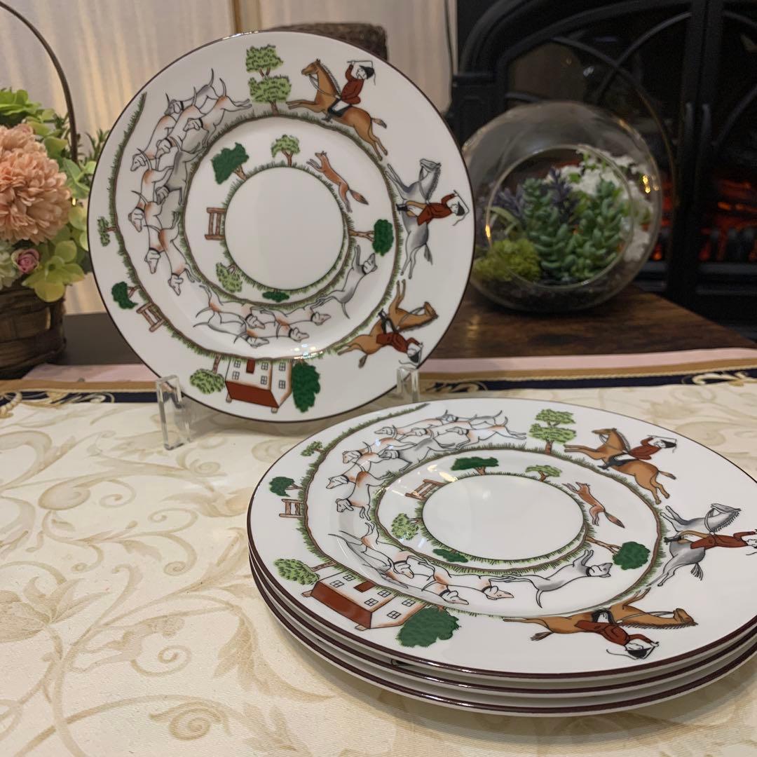未使用　ウェッジウッド ハンティングシーン　17.5cmケーキプレート