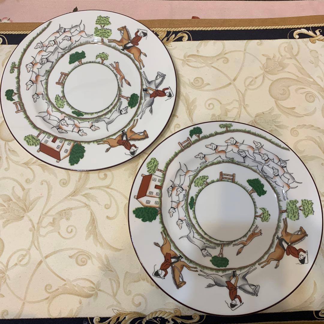 未使用　ウェッジウッド ハンティングシーン　17.5cmケーキプレート