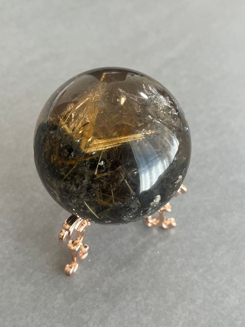 太陽放射ルチルクォーツ　スフィア　5.25cm