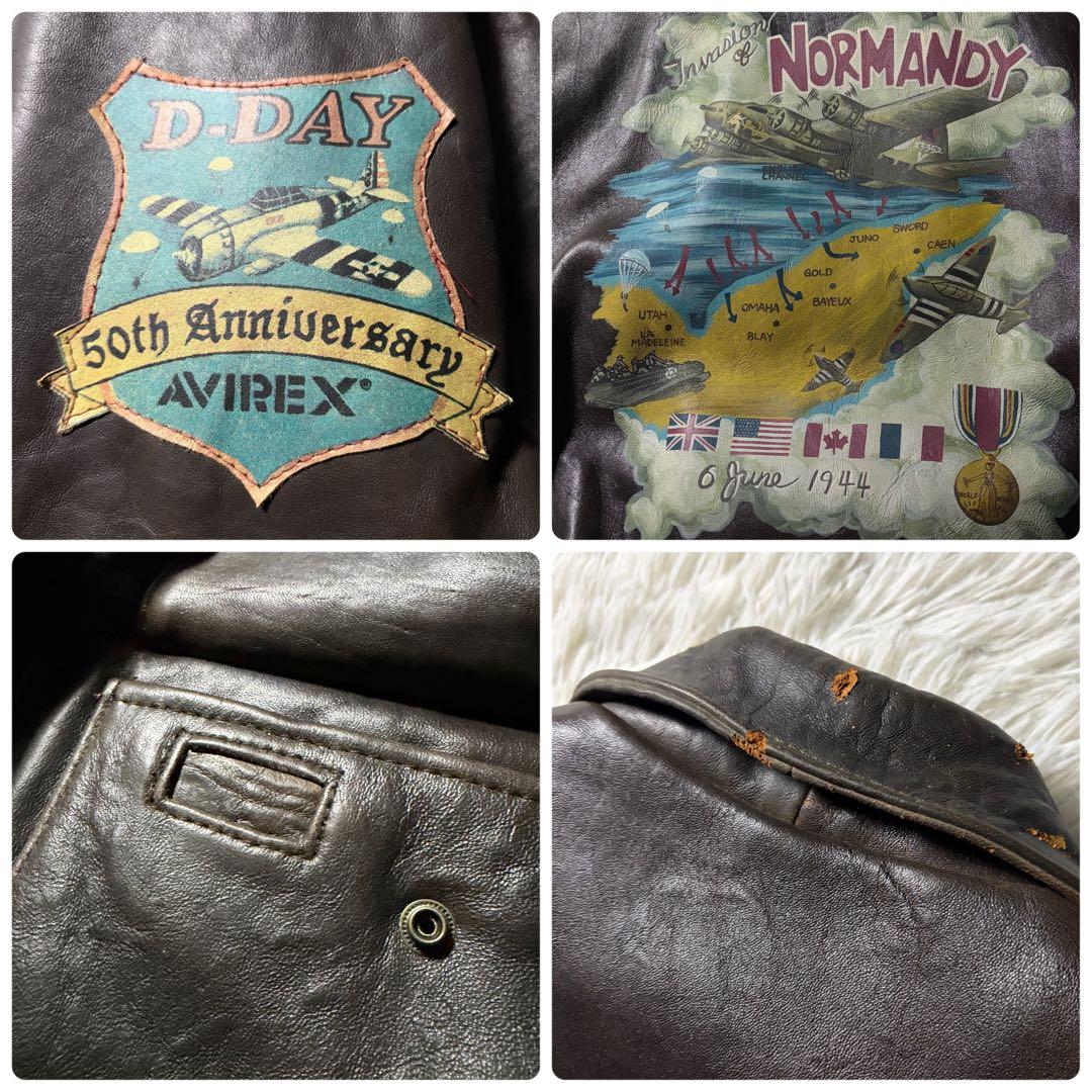 【雰囲気抜群】AVIREXフライトジャケットA-2 羊革　50周年　ブラウン