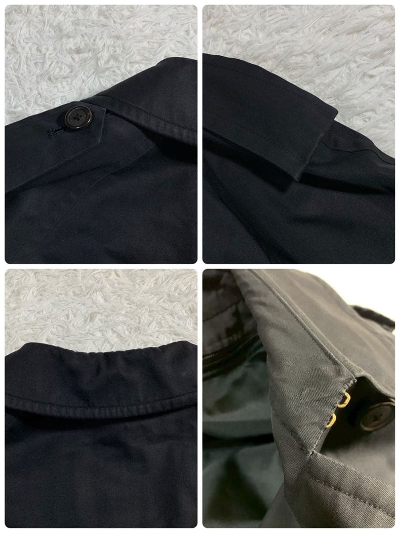 バーバリーロンドン　トレンチコート　カシミヤライナー　ベルト　ノバチェック　黒