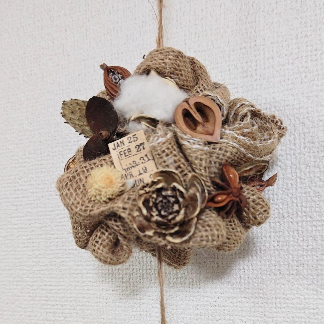 あゆたんさま❀麻布くしゅくしゅリース❀ドライフラワー❀木の実