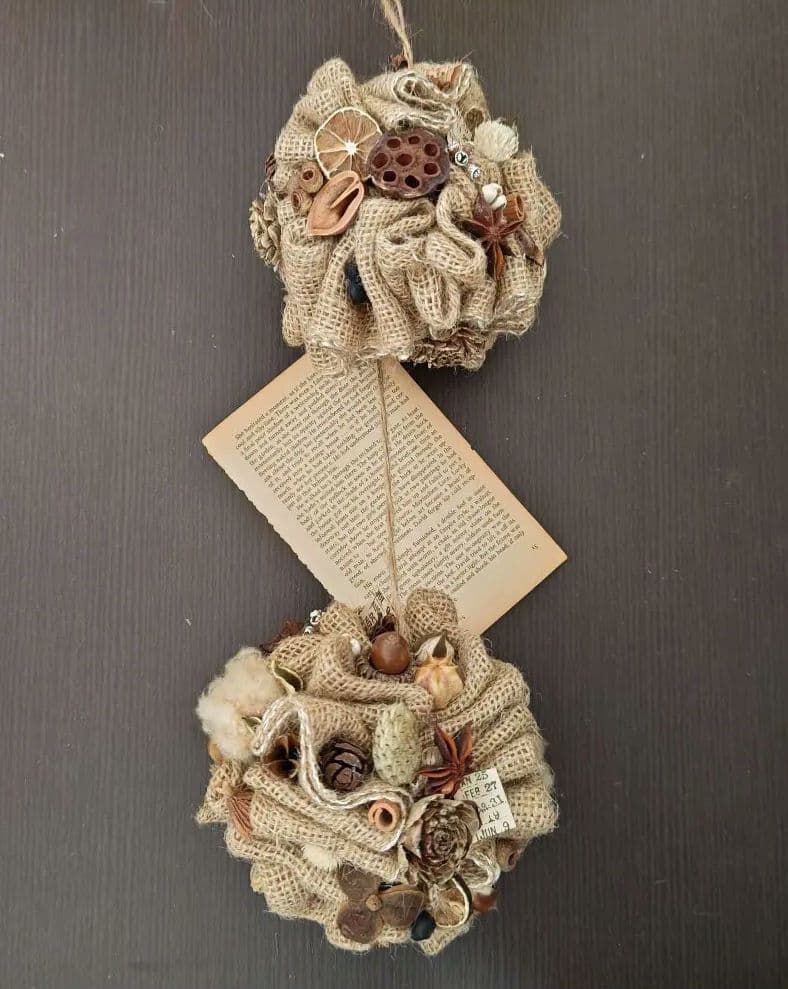 あゆたんさま❀麻布くしゅくしゅリース❀ドライフラワー❀木の実