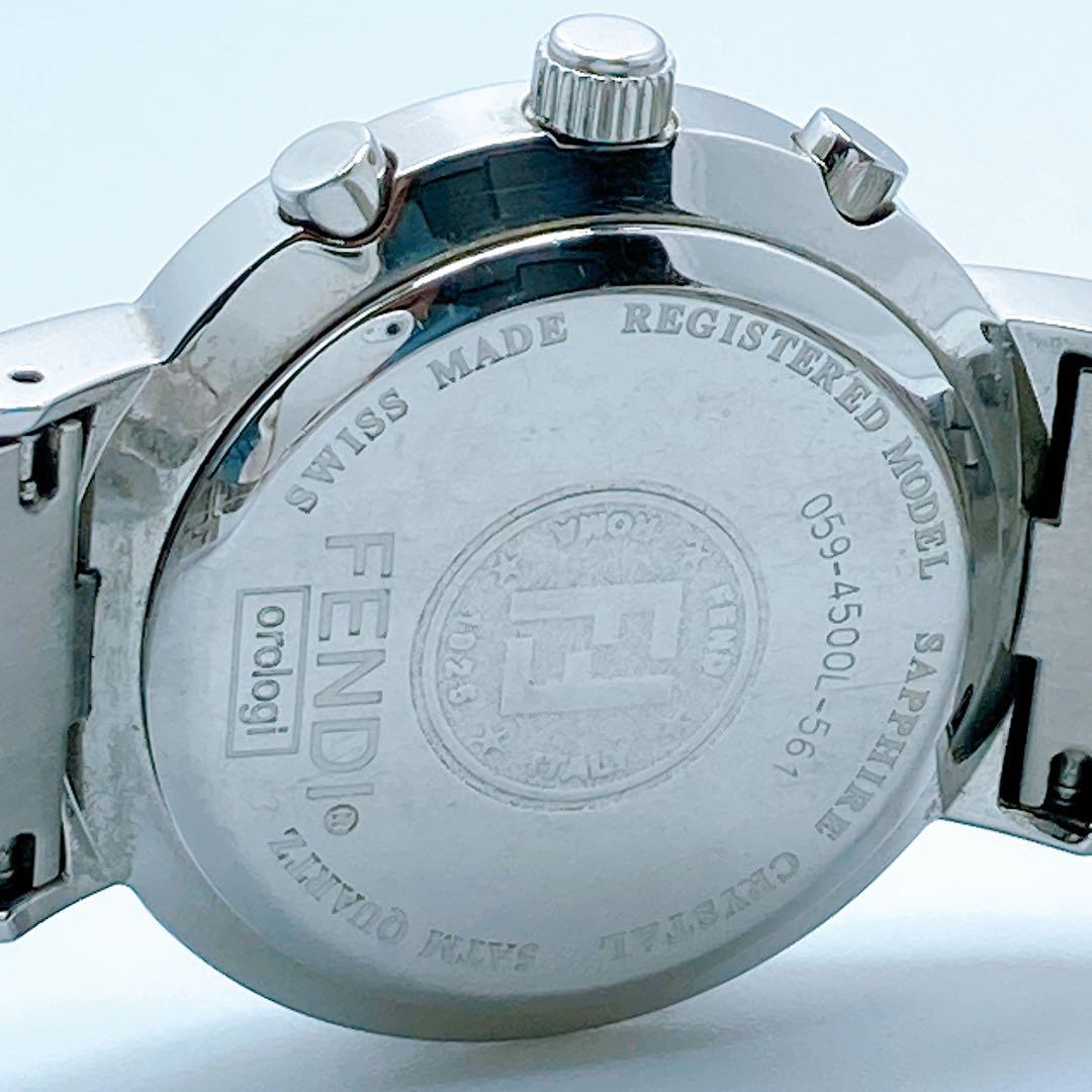 488 フェンディ　4500L ズッカ　クロノグラフ　シェル　ラウンド　腕時計