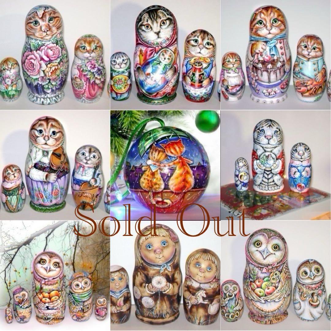 ロシア雑貨☆くるみ割り人形 マトリョーシカNutcrackerミラ作