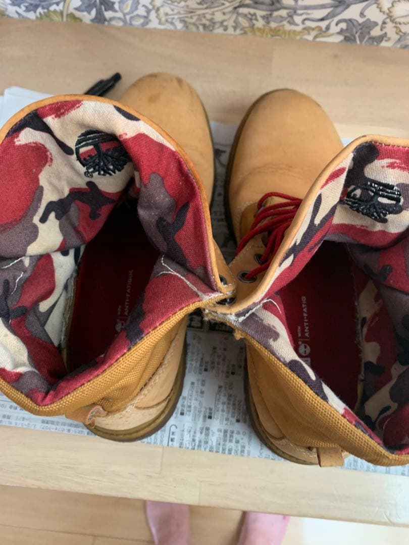 迷彩内装 ベージュ ミリタリーブーツ