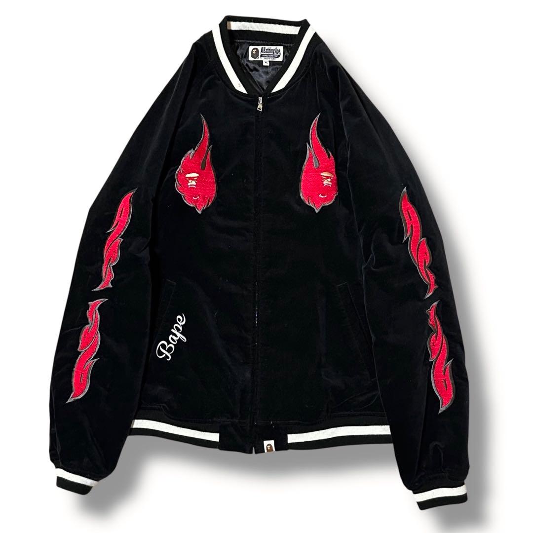A BATHING APE 19AW ベロア ファイアー柄 スカジャン