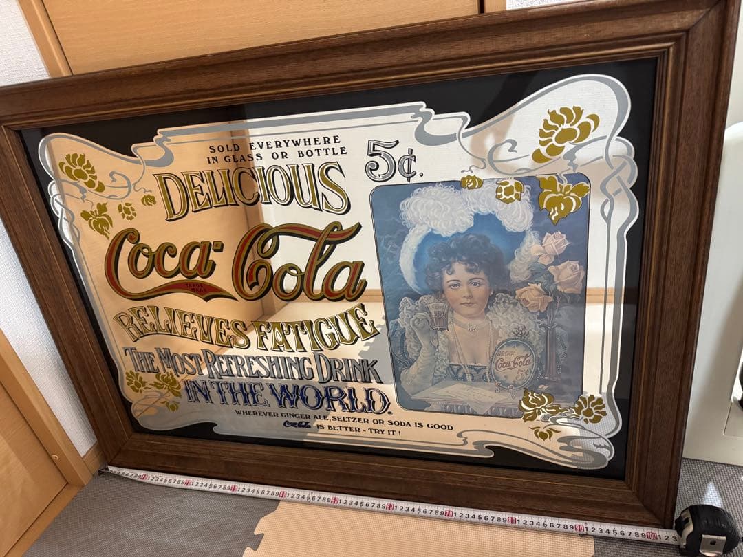 福岡 大型パブミラー　発送不可　コカコーラ看板　cocacola